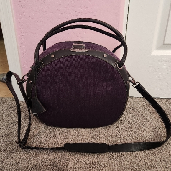Samsonite Black Label Round Bag Carry-On Travel Bag Purple/Black - Picture 1 of 13